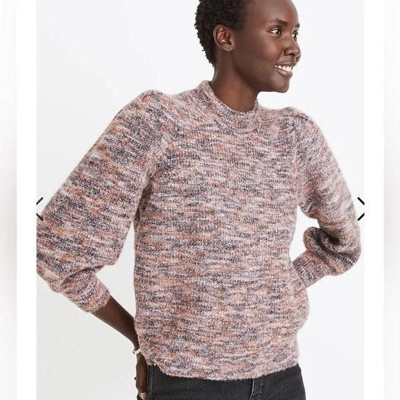 Madewell Space-Dyed Eaton Puff-Sleeve Pullover Sweater - Picture 3 of 9